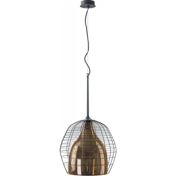 Diesel Cage large, svítidlo z černého kovu a bronzového skla, 1x25W E27, prům. 45,2cm