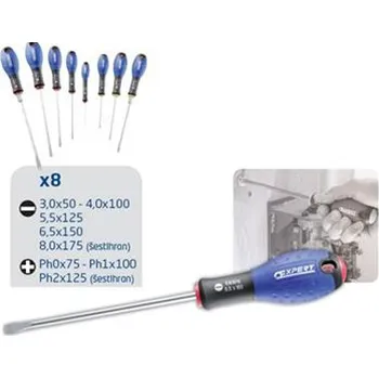 Šroubovák Tona Expert E160904 8dílná sada šroubováků plochý/Ph