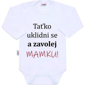 Kojenecký body Body s potiskem New Baby a zavolej MAMKU!, vel. 62 (3-6m)