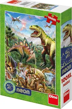 Puzzle Dino Svět dinosaurů neon 100 dílků