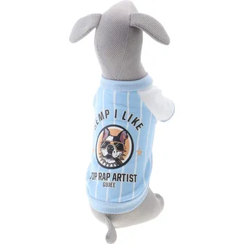 Obleček pro psa Vsepropejska Abby mikina pro psa s potiskem Barva: Modrá, Délka zad (cm): 42, Obvod hrudníku: 48 - 50 cm