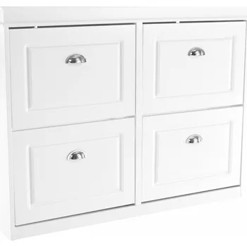 Botník, 4-řadový, bílá, SEBER TYP 5