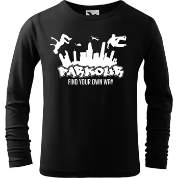 Dětské tričko Parkour find s dlouhým rukávem černé