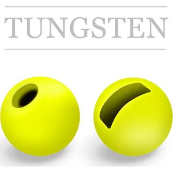 Knápek Kulička wolframová s drážkou Fluo Yellow 2mm
