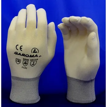 Pracovní rukavice CZ výrobce Rukavice ESD antistatické z bílého nylonu NYCLA100-L L