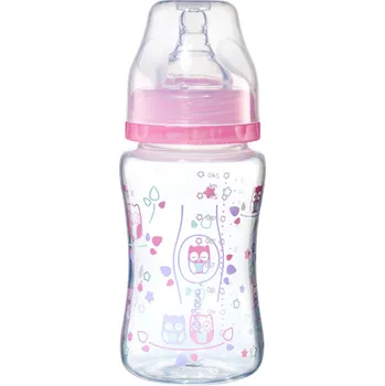 Kojenecká láhev BabyOno Kojenecká antikoliková láhev široké hrdlo 240 ml - červená