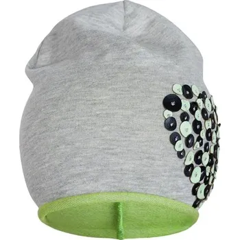 Kojenecká čepice Jarní čepička New Baby srdíčko šedo-zelená, vel. 86/92