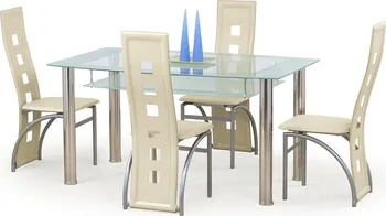 Jídelní stůl Halmar Cristal bezbarvý/mléčný