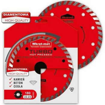 Řezný kotouč Diamantový řezný kotouč nejvyšší kvality TURBO HOT PRESSED 180 x 22,23 mm na kámen, beton, cihlu