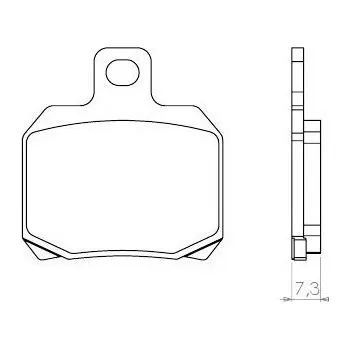 Brzdový komplet Brenta FT3035 zadní organické brzdové destičky na motorku DERBI GP1 125 rok 06-08