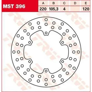 Brzdový komplet TRW MST396 brzdový kotouč, přední PIAGGIO LIBERTY 125 4 T rok 98-12