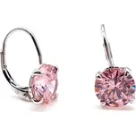 Klasické náušnice s dominantním růžovým kamenem