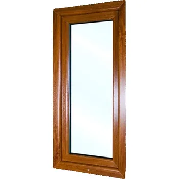 Okno Plastové okno 60x120 cm (600x1200 mm) | Bílé zevnitř | Zlatý dub zvenku | Otevíravé i sklopné | Levé | 6 komor | 80 mm