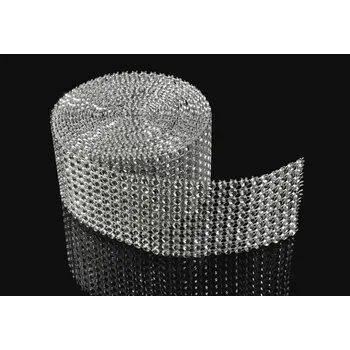 Stuha diamantový pás 5 cm x 3 m - stříbrný