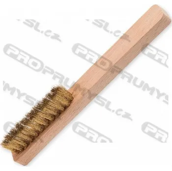 Drátěný kartáč Kartáč hodinářský s dřevěnou rukojetí, 3-řadý mosazný vlnitý drát 0,15 mm/KART 1111123