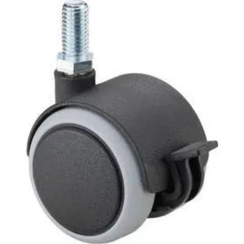 Pojezdové kolečko Nábytkové pryžové kolečko otočné s brzdou, závit M8x16, průměr 40 mm, nosnost 30 kg - F86.040.G08