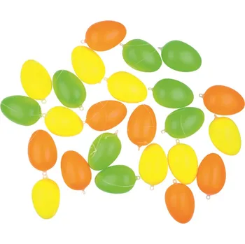 Velikonoční dekorace Vajíčka plastová na zavěšení 4 cm, 24 ks v sáčku, mix barev