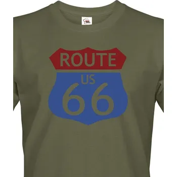 Pánské tričko Pánské tričko - Route 66, Barva Military - 69 Bezvatriko.cz 1