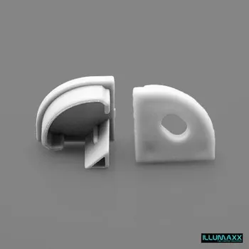 LED lišta Záslepka CORNER 16 BOW s otvorem, barva šedá (1 ks)