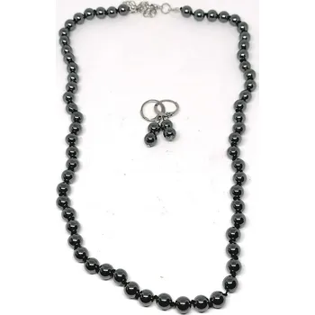 Náhrdelník Hematitová sada s chirurgickou ocelí