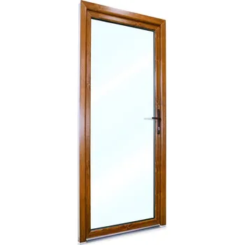 Vchodové dveře SkladOken.cz Vedlejší vchodové dveře 88x208 cm P Bílá|Zlatý dub