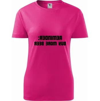 Dámské tričko Dámské tričko Reminder Barva: Růžová, Velikost: XL