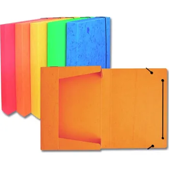 Archivační box Prešpánová krabice na spisy A4 s gumou, žlutá