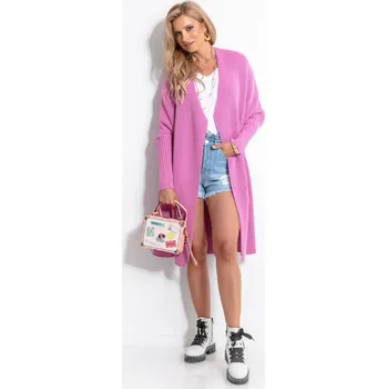 Dámský svetr Glara Dámský vlněný kardigan v midi délce 573696