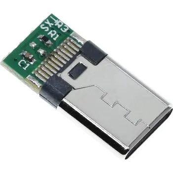 Elektrický konektor USB-C samec vidlice breakout redukce