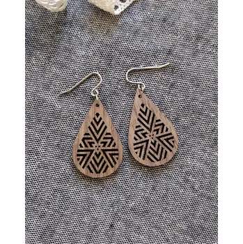 Náušnice art-wood.cz Dřevěné náušnice - Zářivá hvězda