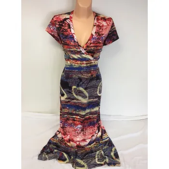 Dámské šaty dámské šaty, Barva Červená, Velikost XXL 48, Materiál 98% Polyester 2% Lycra