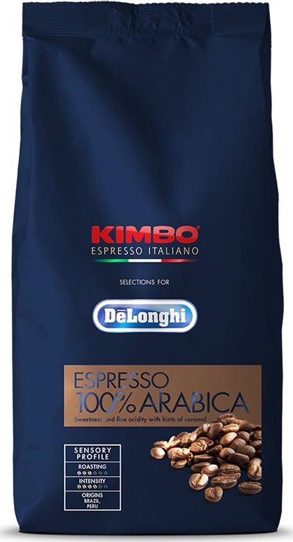 DeLonghi Kimbo Espresso 100% Arabica zrnková káva 1 kg
