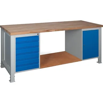 Průmyslová sponka Stavitelný dílenský stůl 2000 mm M6+M1, buková překližka + doprava zdarma