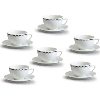 Thun 1794 Šálky s podšálkem, porcelán, Lea, modré kamínky, 240 ml, Thun, 6 ks