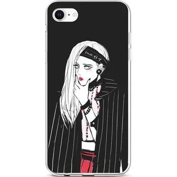 Pouzdro na mobilní telefon Kryt iPhone SE 2020 silikon Dark Girl (obal neboli pouzdro na iPhone SE 2020)