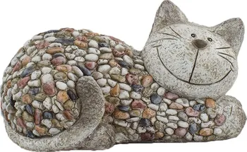 Zahradní dekorace Dakls Kočka s kamínky šedá
