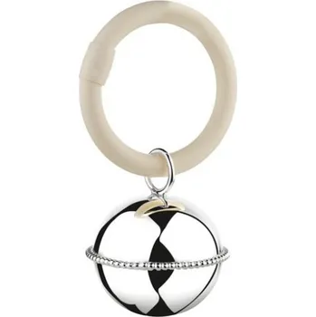 Postříbřené chrastítko KULIČKA, perličkový lem - Zilverstad (KULIČKA postříbřené dětské chrastítko - Zilverstad)