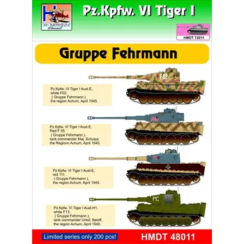 Plastikový model HM decals 1/48 Decals Pz.Kpfw.VI Tiger I Gruppe Fehrmann