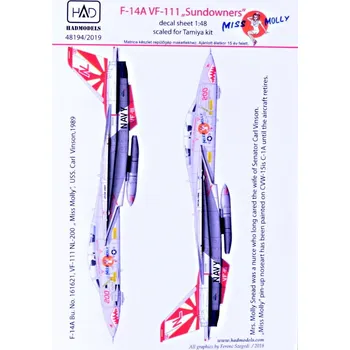 Plastikový model HAD models 1/48 Decal F-14A VF-111 'Sundowners' (TAM)