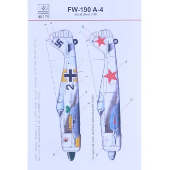 Plastikový model HAD models 1/48 Decal Focke Wulf Fw 190 A-4 (2x camo)