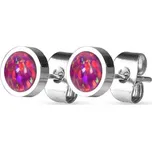 NUBIS® Ocelové náušnice s opály 8 mm - NBP71-OP23