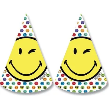Narozeninové kloboučky Smiley World 8 ks
