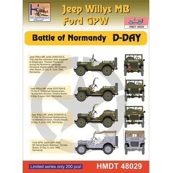 Plastikový model HM decals 1/48 Decals J.Willys MB/Ford GPW Normandy D-Day