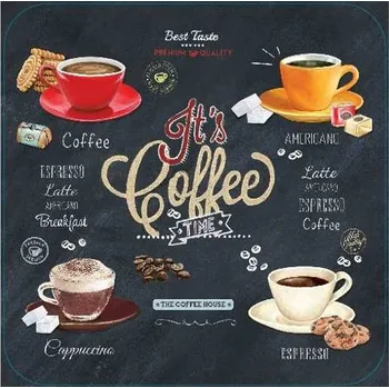 prostírání Korkové prostírání pod skleničky Its Coffee TIME, malé - /10,5*10,5 cm/ - 4 ks