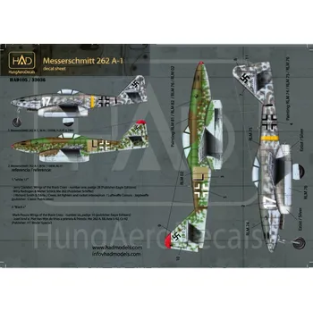 Plastikový model HAD models 1/72 Decal Me 262 A-1 (Luftw. black L, white 17)