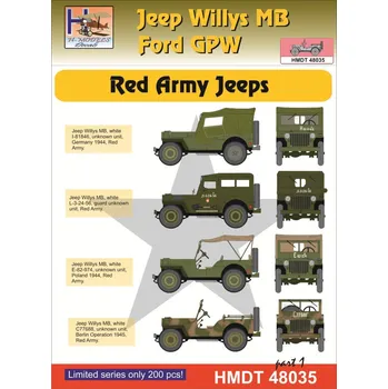 Plastikový model HM decals 1/48 Decals Jeep Willys MB/Ford GPW Red Army 1