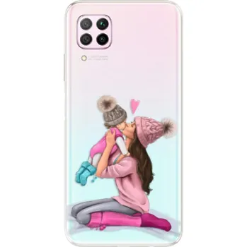 Pouzdro na mobilní telefon Odolné silikonové pouzdro iSaprio - Kissing Mom - Brunette and Girl - Huawei P40 Lite