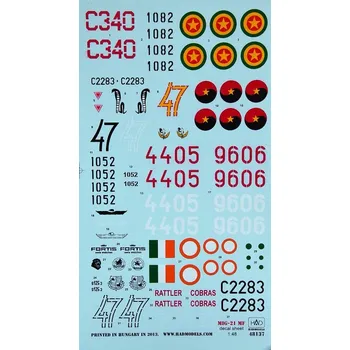 Plastikový model HAD models 1/48 Decal MiG-21MF (7x camo)