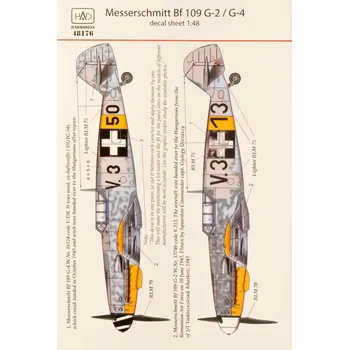 Plastikový model HAD models 1/48 Decal Messerschmitt Bf 109G-2/G-4 (2x camo)