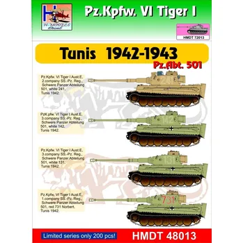 Plastikový model HM decals 1/48 Decals Pz.Kpfw.VI Tiger I Tunis 1942-1943